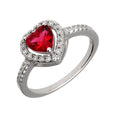 Silver Ring US size (#6 #6.5 #7 #7.5 #8) ruby heart