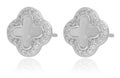 Silver Earrings NEW Moroccan clover shell 10m