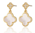 Silver Earrings NEW Moroccan clover shell 10m