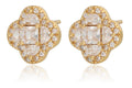 Silver Earrings gold plated Moroccan clover 10m
