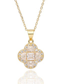 Silver Necklaces 43+3cm gold plated Moroccan clover 12m
