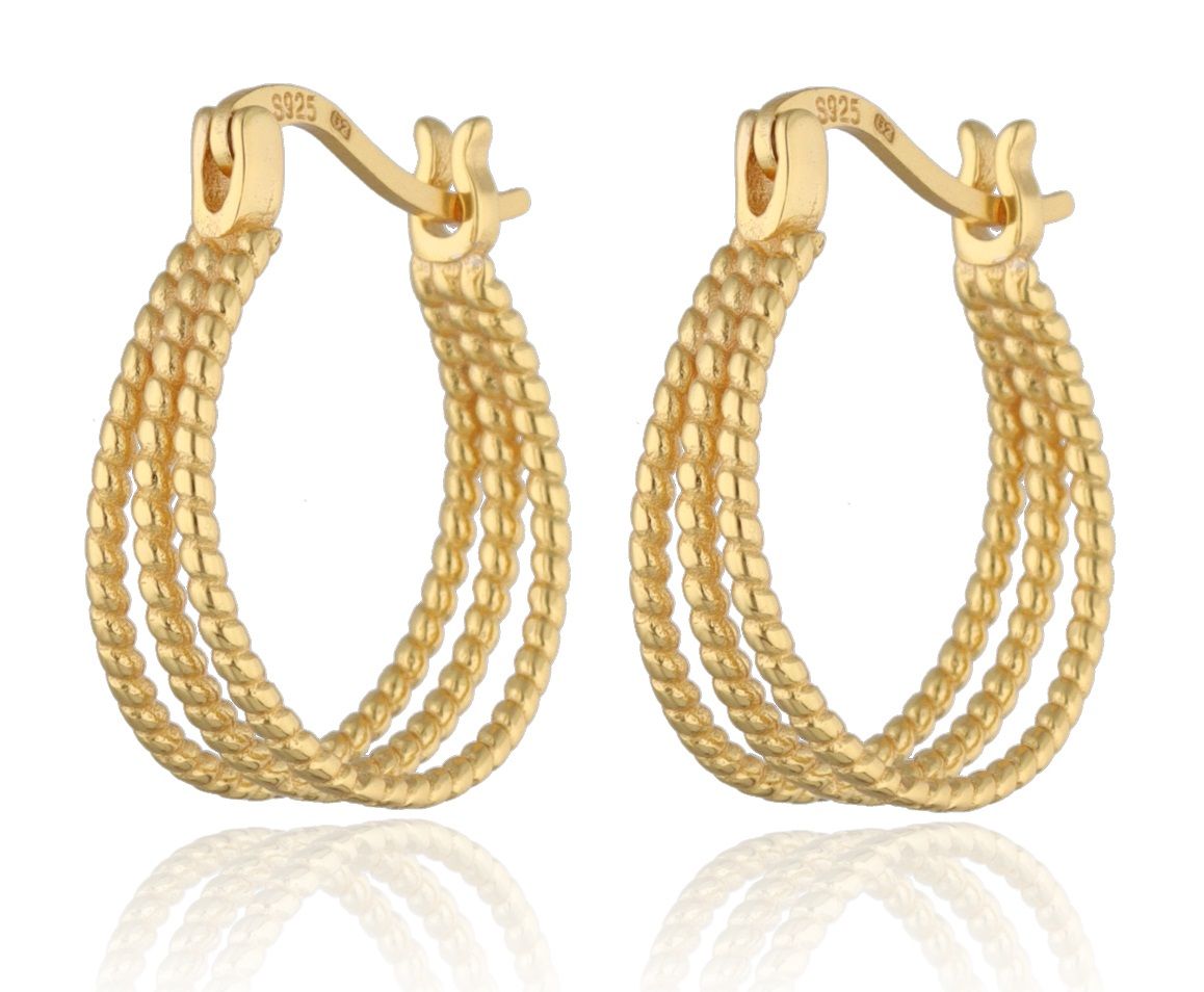 Silver Earrings gold plated 18m