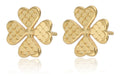 Silver Earrings gold plated clover 10m