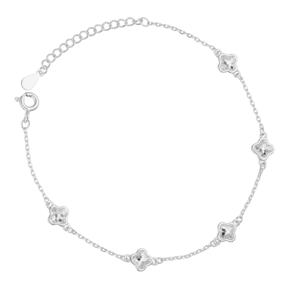 Silver Bracelet Moroccan clover 6m 16.5+3cm