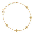 Silver Bracelet gold plated clover 6m 16.5+3cm