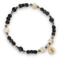 Silver Bracelet -30% obsidian, agate, citrate, hematite