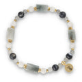 Silver Bracelet -30% shell, hematite, moonstone, eagle eye, labradorite