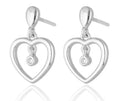 Silver Earrings NEW heart 11.5m