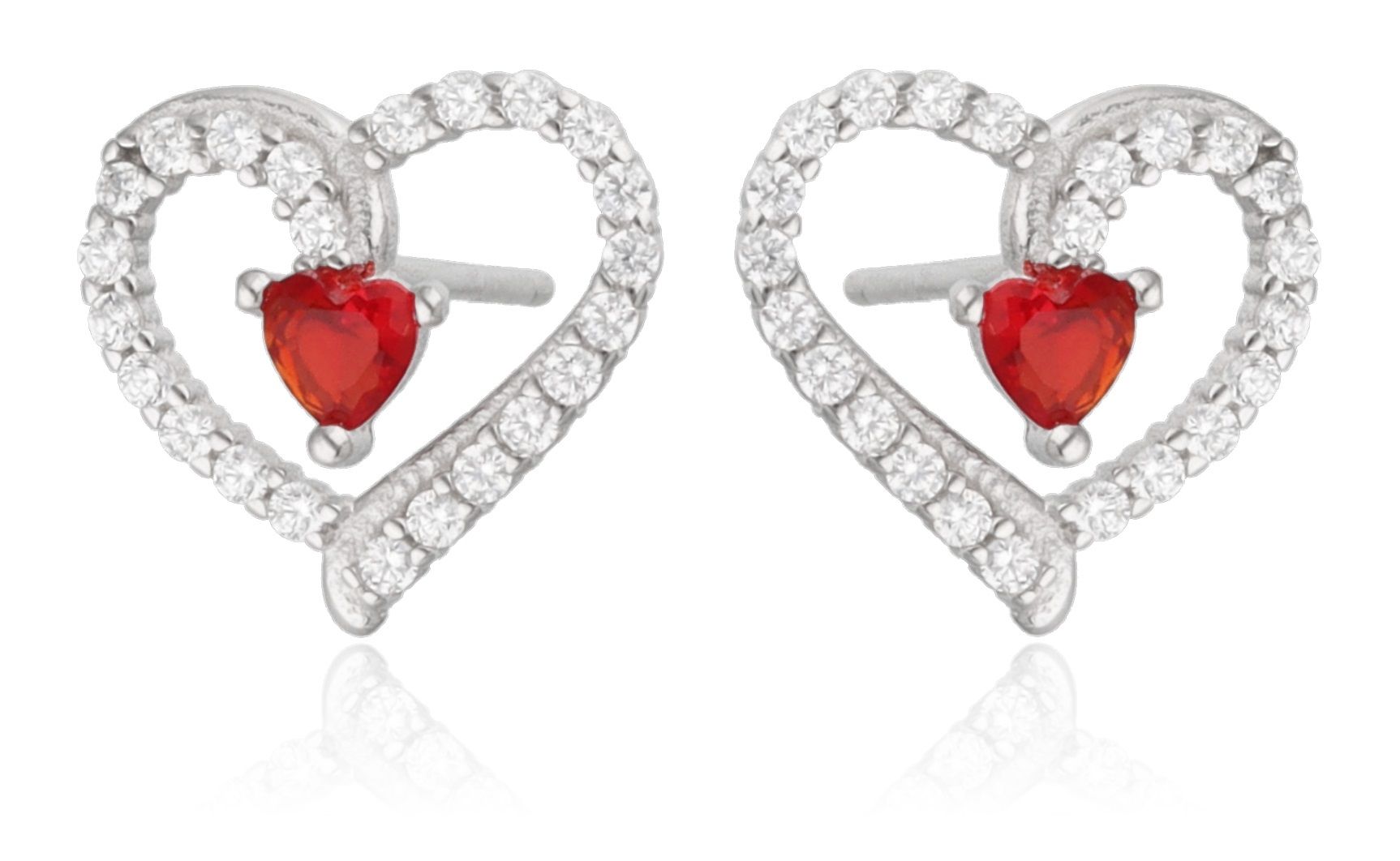 Silver Earrings heart 11.5m BR103