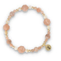 Silver Bracelet -30% sunstone, hematite, shell
