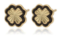 Silver Earrings clover gold plated enamel 8.3m