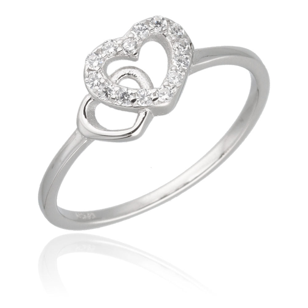 Silver Ring US size #6 #6.5 #7 #7.5 #8 heart