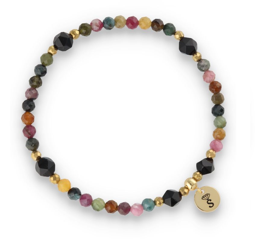 Silver Bracelet -30% tourmaline, hematite, agate