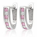 Silver Earrings white+pink commas