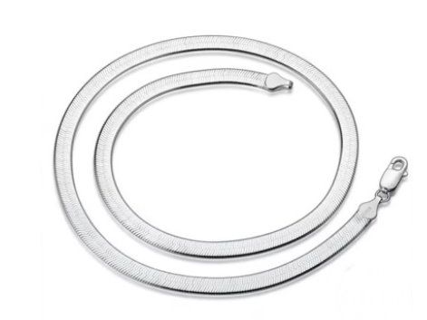 Silver Chain, G040 tape L18cm rhodium plated