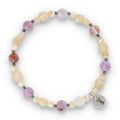 Silver Bracelet -30% quartz, shell, citrine, hematite