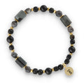 Silver Bracelet -30% labradorite, hawk's eye, tourmaline, hematite