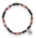 Silver Bracelet -30% tourmaline, garnet, hematite