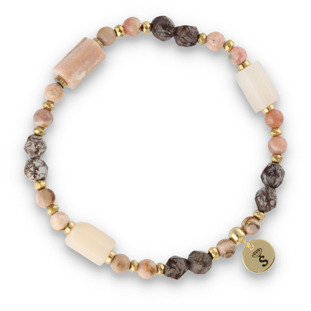 Silver Bracelet -30% rhodonite, jasper, rhodochrosite, hematite