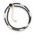 Silver Bracelet, SH00004-N NECKLACE Tourmaline, onyx, hematite, pearl