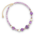 Silver Bracelet, SH00012-B amethyst, pearl, hematite
