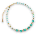 Silver Bracelet, SH00026-B turquoise, moonstone, hematite, pearl