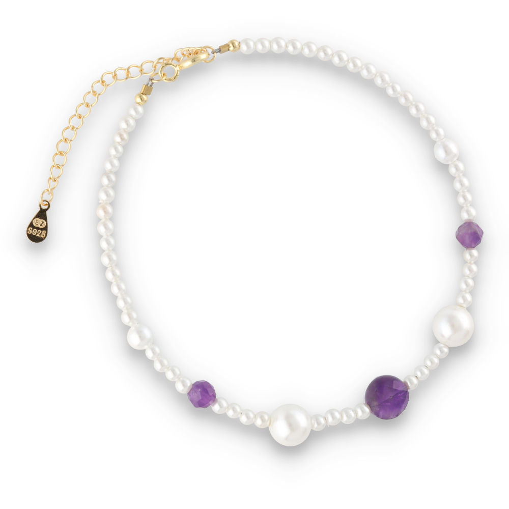 Silver Bracelet, SH00027-B amethyst