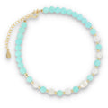 Silberarmband, SH00034-B Amazonit, Perle