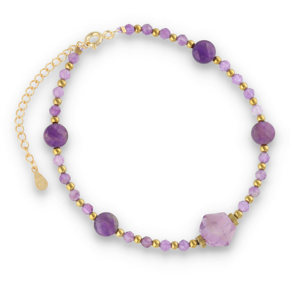 Silberarmband, SH00037-B Amethyst, Hämatit