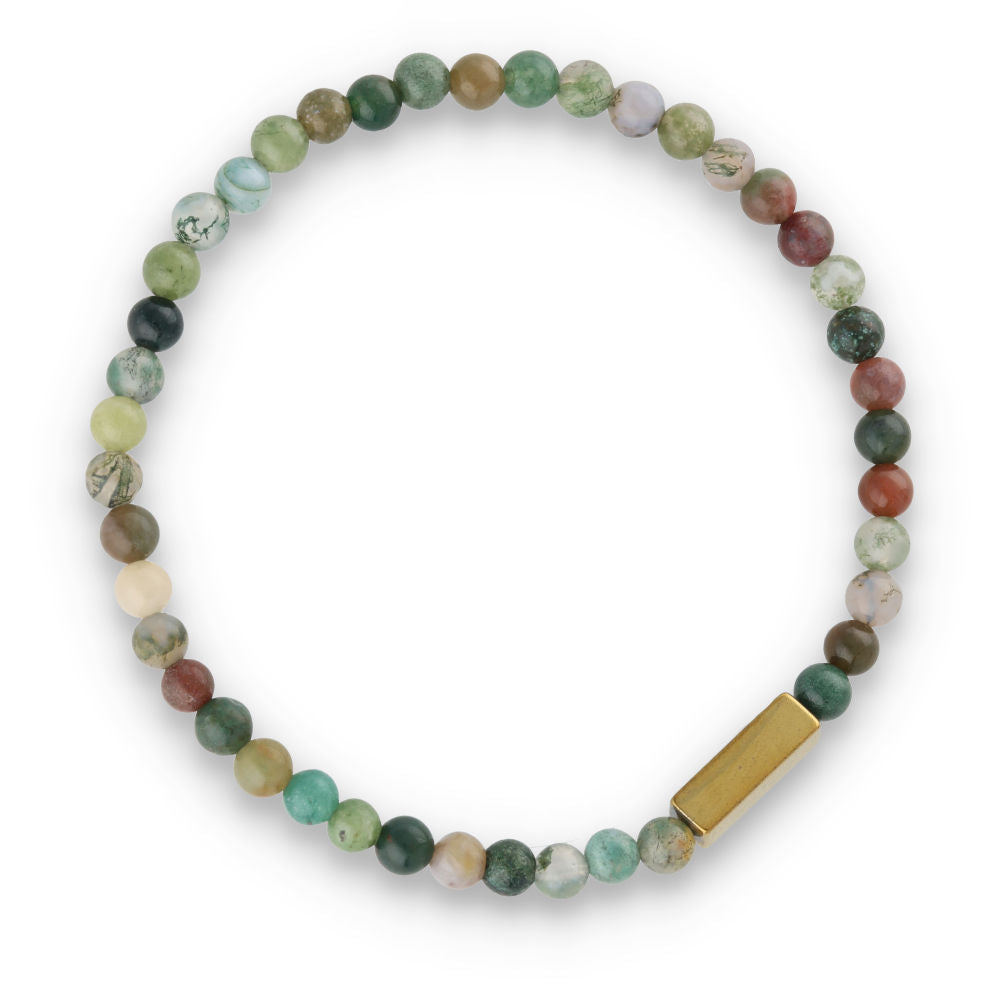 Silver Bracelet, SH00039-B agate, hematite
