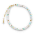 Silver Bracelet, SH00043-B morganite, amazonite