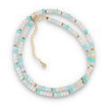 Silver Bracelet, SH00043-N NECKLACE morganite, amazonite