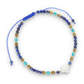 Silberarmband, SH00046-B1 Lapislazuli, Türkis, Hämatit