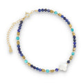 Silberarmband, SH00046-B2 Lapislazuli, Türkis, Hämatit