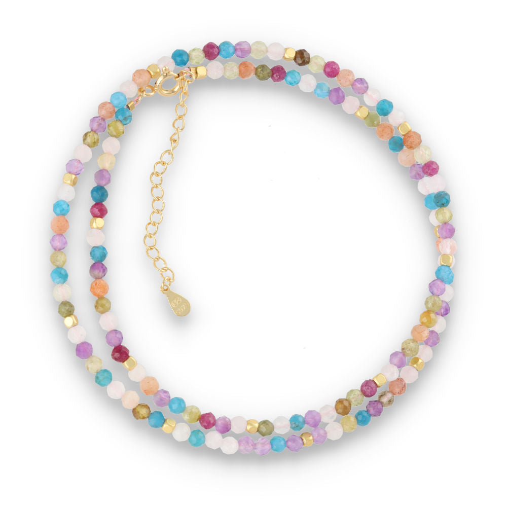 Silberarmband, SH00048-N Halskette mit gemischten Steinen