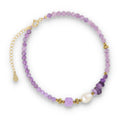 Silver Bracelet, SH00053-B amethyst, pearl, hematite