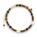 Silberarmband, SH00061-B1 Tigerauge, Muschel, Onyx