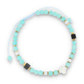 Silver Bracelet, SH00063-B1 amazonite, onyx, shell