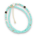 Silberarmband, SH00063-N KETTE Amazonit, Onyx, Muschel
