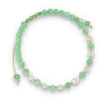 Silver Bracelet, SH00066-B1 green angelite, prehnite, pearl