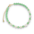 Silberarmband, SH00066-B2 grüner Angelit, Prehnit, Perle
