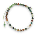Silver Bracelet, SH00069-B1 Indian agate, pearl