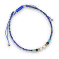 Silver Bracelet, SH00071-B1 lapis, mixed stone
