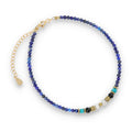 Silver Bracelet, SH00071-B2 lapis, mixed stone