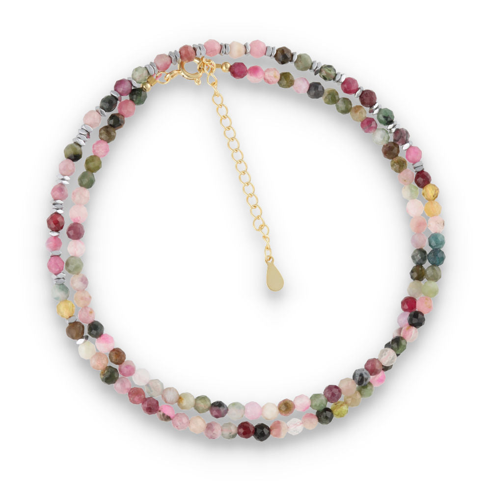 Silver Bracelet, SH00072-N NECKLACE tourmaline, hematite