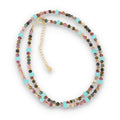 Silver Bracelet, SH00074-N NECKLACE amazonite, tourmaline, garnet