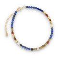 Silver Bracelet, SH00076-B2 lapis, hematite, mixstone