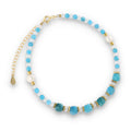 Silver Bracelet, SH00085-B apatite, moonstone, pearl