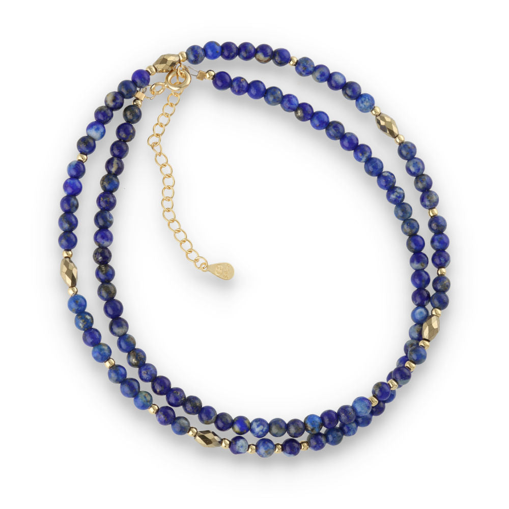 Silver Bracelet, SH00090-N NECKLACE lapis, hematite