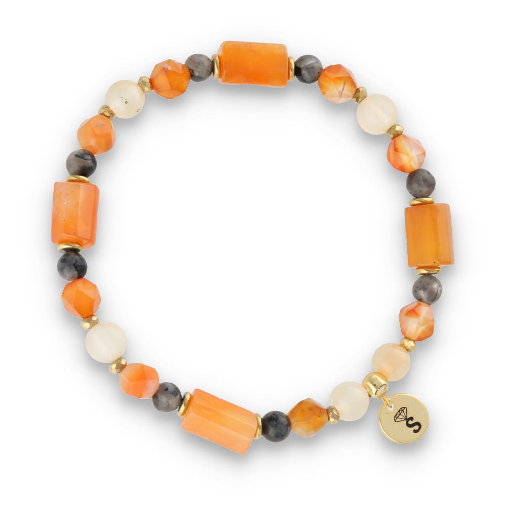 Silver Bracelet -30% labradorite, agate, hematite